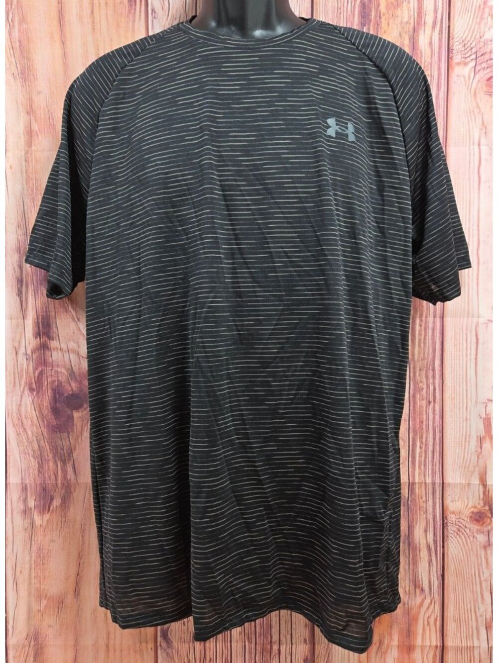 Under Armour Mens Black Striped Tech Tee Loose Fit Large NWT